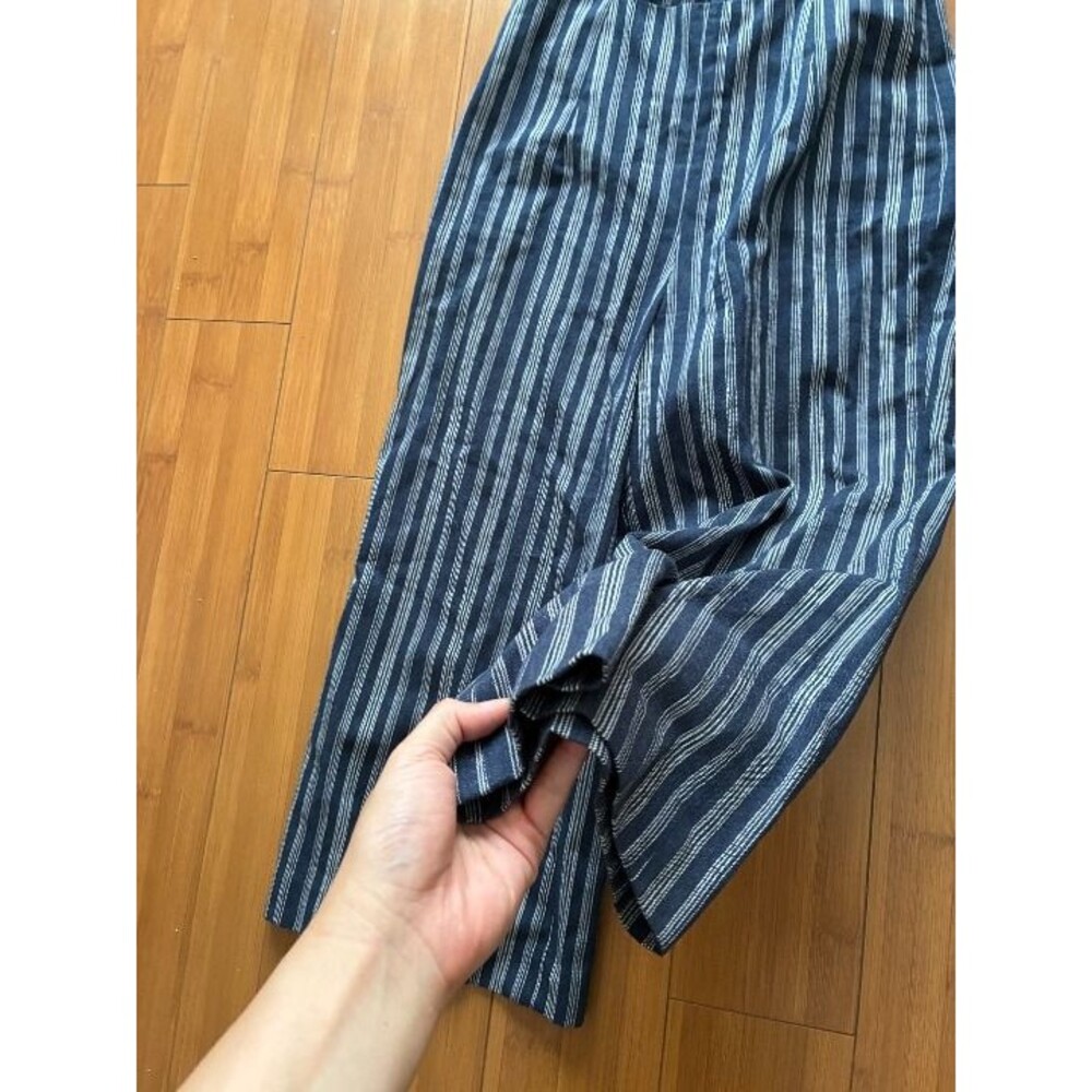 Intermix Christy Cut Out Linen Blend Halterneck Striped Jumpsuit - Women's 2 XS - Picture 3 of 7